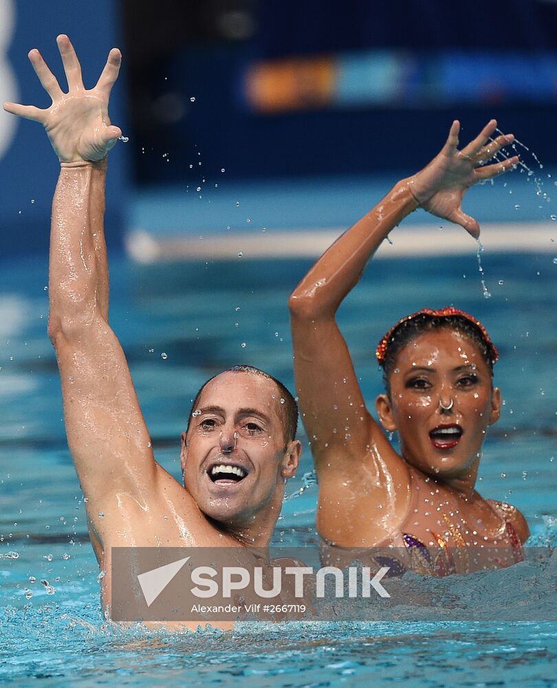 16th 2015 World Aquatics Championships. Synchronized swimming. Duos. Free program. Preliminary Round