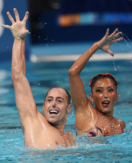 16th 2015 World Aquatics Championships. Synchronized swimming. Duos. Free program. Preliminary Round