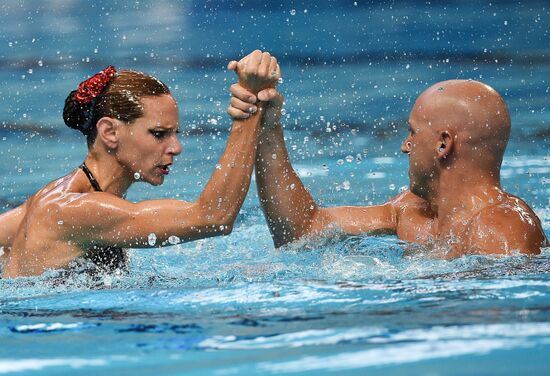 16th 2015 World Aquatics Championships. Synchronized swimming. Duos. Free program. Preliminary Round