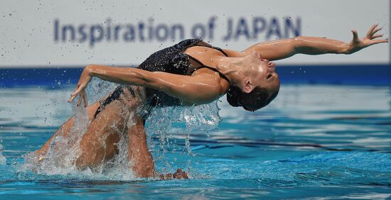 16th 2015 World Aquatics Championships. Synchronized swimming. Duos. Free program. Preliminary Round