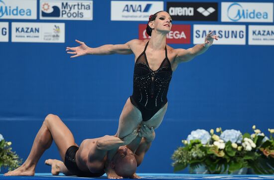 16th 2015 World Aquatics Championships. Synchronized swimming. Duos. Free program. Preliminary Round
