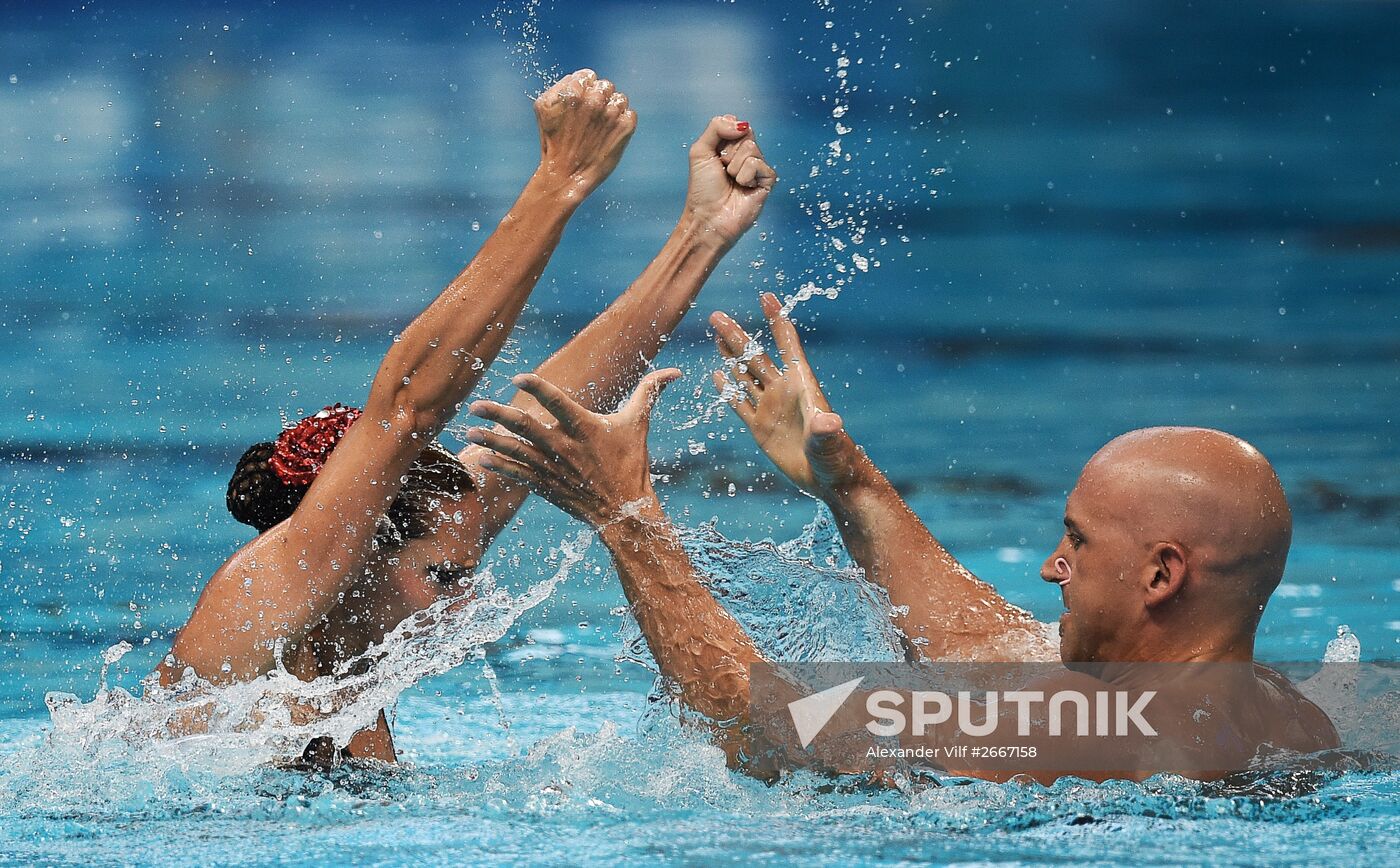 16th 2015 World Aquatics Championships. Synchronized swimming. Duos. Free program. Preliminary Round