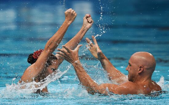 16th 2015 World Aquatics Championships. Synchronized swimming. Duos. Free program. Preliminary Round