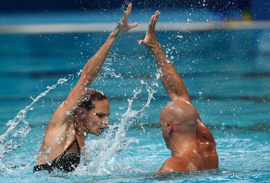 16th 2015 World Aquatics Championships. Synchronized swimming. Duos. Free program. Preliminary Round