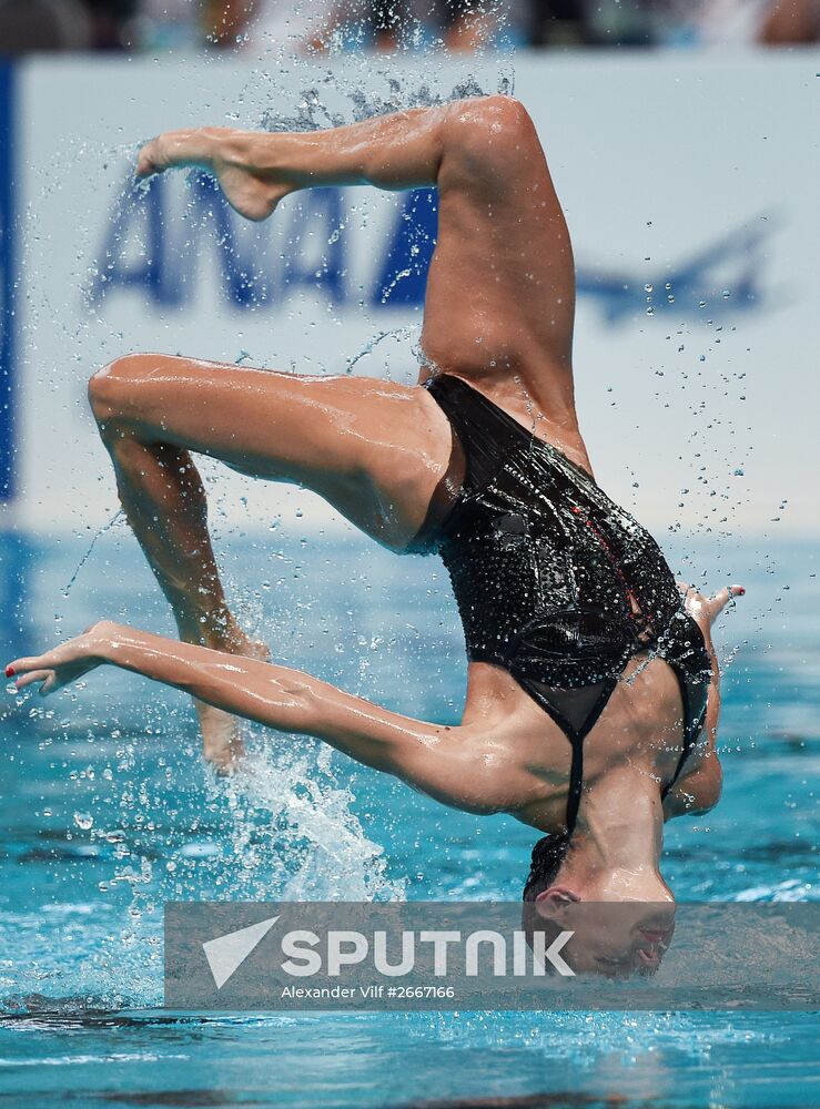 16th 2015 World Aquatics Championships. Synchronized swimming. Duos. Free program. Preliminary Round