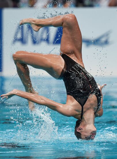 16th 2015 World Aquatics Championships. Synchronized swimming. Duos. Free program. Preliminary Round