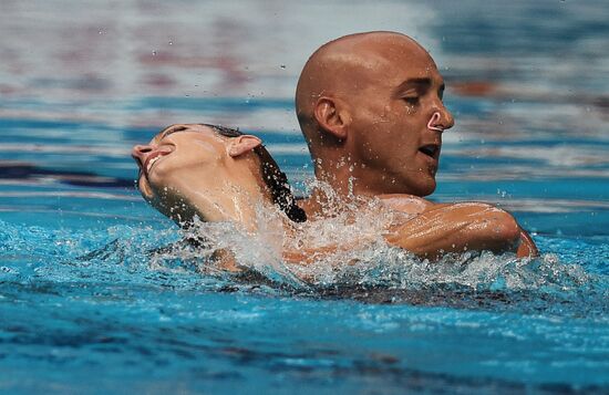 16th 2015 World Aquatics Championships. Synchronized swimming. Duos. Free program. Preliminary Round