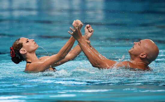 16th 2015 World Aquatics Championships. Synchronized swimming. Duos. Free program. Preliminary Round