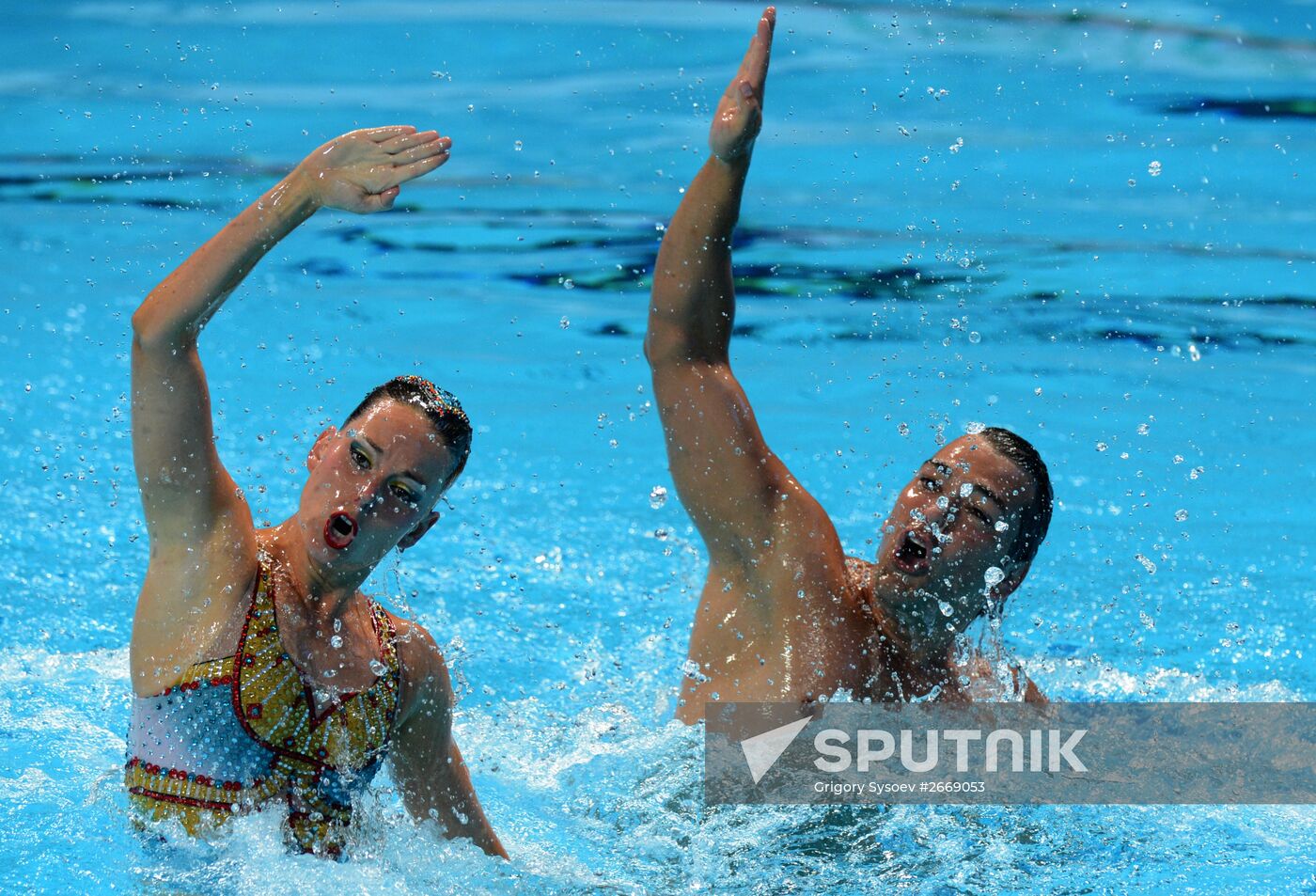 FINA 2015 World Championships. Synchronized swimming. Mixed duets. Free routine. Finals
