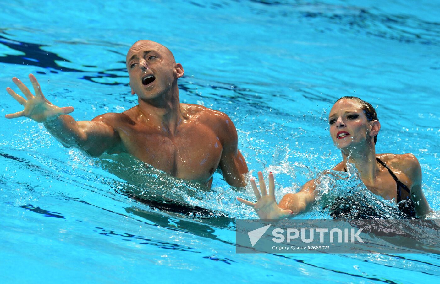 FINA 2015 World Championships. Synchronized swimming. Mixed duets. Free routine. Finals