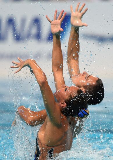 FINA 2015 World Championships. Synchronized swimming. Mixed duet free finaled duet swimming. Solo. Free routine. Finals