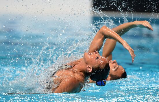 FINA 2015 World Championships. Synchronized swimming. Mixed duet free finaled duet swimming. Solo. Free routine. Finals
