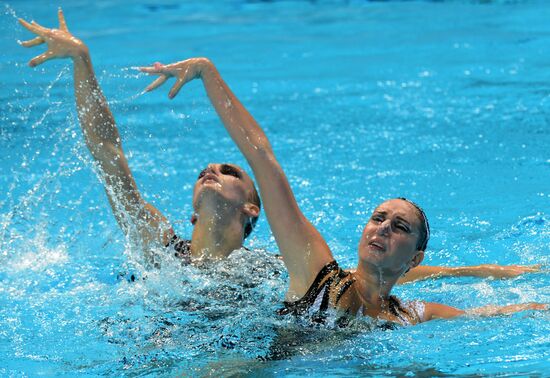 FINA 2015 World Championships. Synchronized swimming. Mixed duet free finaled duet swimming. Solo. Free routine. Finals