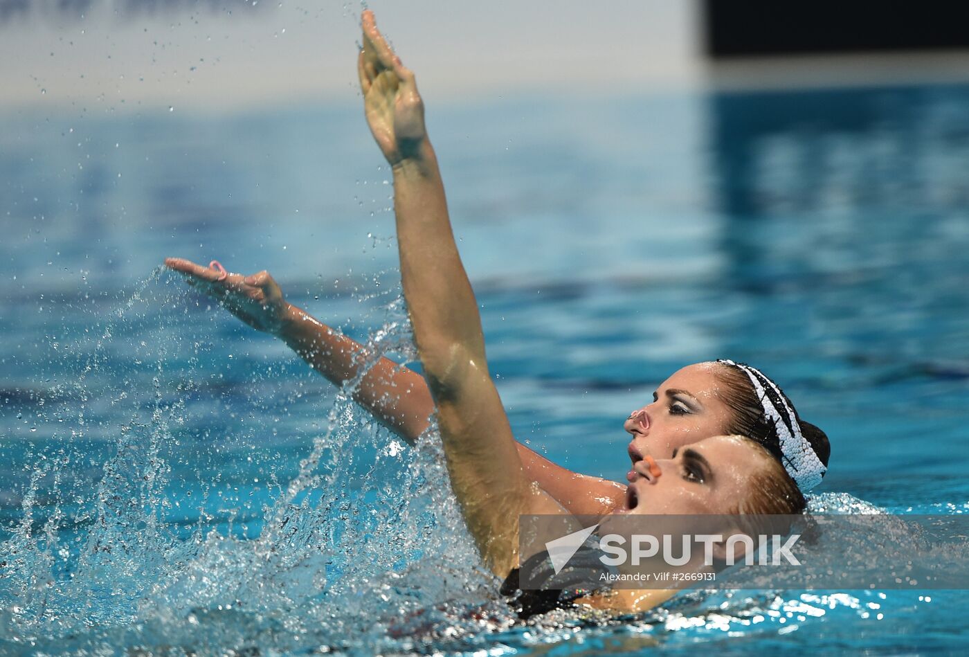 FINA 2015 World Championships. Synchronized swimming. Mixed duet free finaled duet swimming. Solo. Free routine. Finals