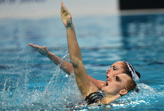 FINA 2015 World Championships. Synchronized swimming. Mixed duet free finaled duet swimming. Solo. Free routine. Finals