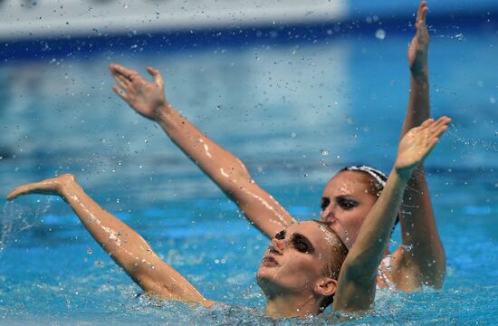 FINA 2015 World Championships. Synchronized swimming. Mixed duet free finaled duet swimming. Solo. Free routine. Finals