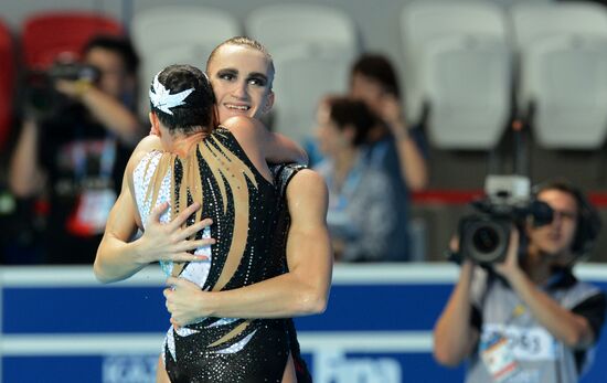 FINA 2015 World Championships. Synchronized swimming. Mixed duet free finaled duet swimming. Solo. Free routine. Finals