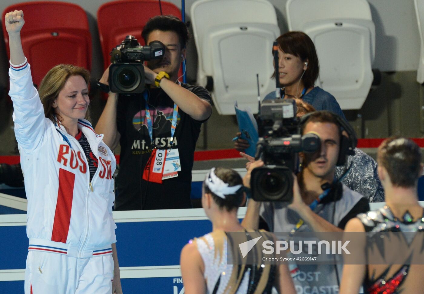 FINA 2015 World Championships. Synchronized swimming. Mixed duet free finaled duet swimming. Solo. Free routine. Finals