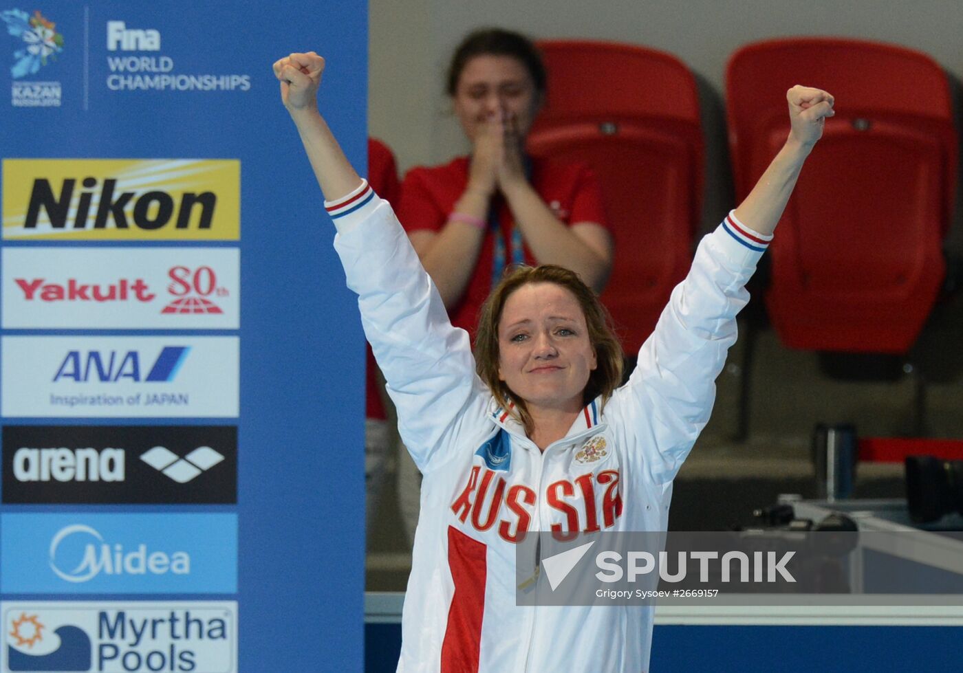 FINA 2015 World Championships. Synchronized swimming. Mixed duet free finaled duet swimming. Solo. Free routine. Finals