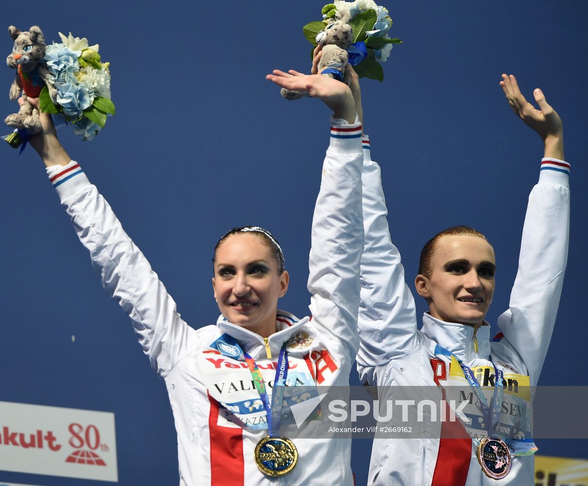 FINA 2015 World Championships. Synchronized swimming. Mixed duet free finaled duet swimming. Solo. Free routine. Finals