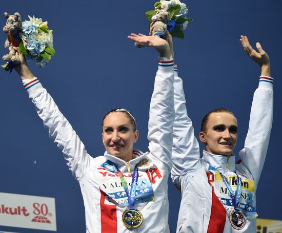FINA 2015 World Championships. Synchronized swimming. Mixed duet free finaled duet swimming. Solo. Free routine. Finals