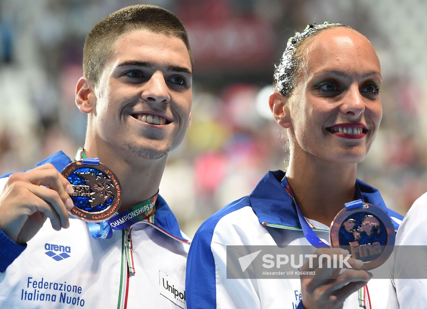 FINA 2015 World Championships. Synchronized swimming. Mixed duet free finaled duet swimming. Solo. Free routine. Finals