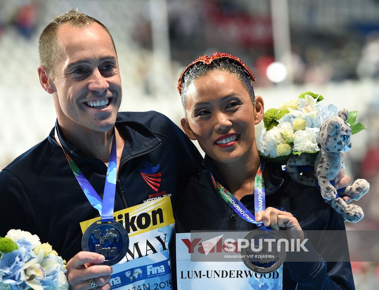 FINA 2015 World Championships. Synchronized swimming. Mixed duet free finaled duet swimming. Solo. Free routine. Finals