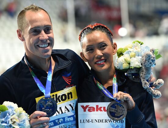 FINA 2015 World Championships. Synchronized swimming. Mixed duet free finaled duet swimming. Solo. Free routine. Finals