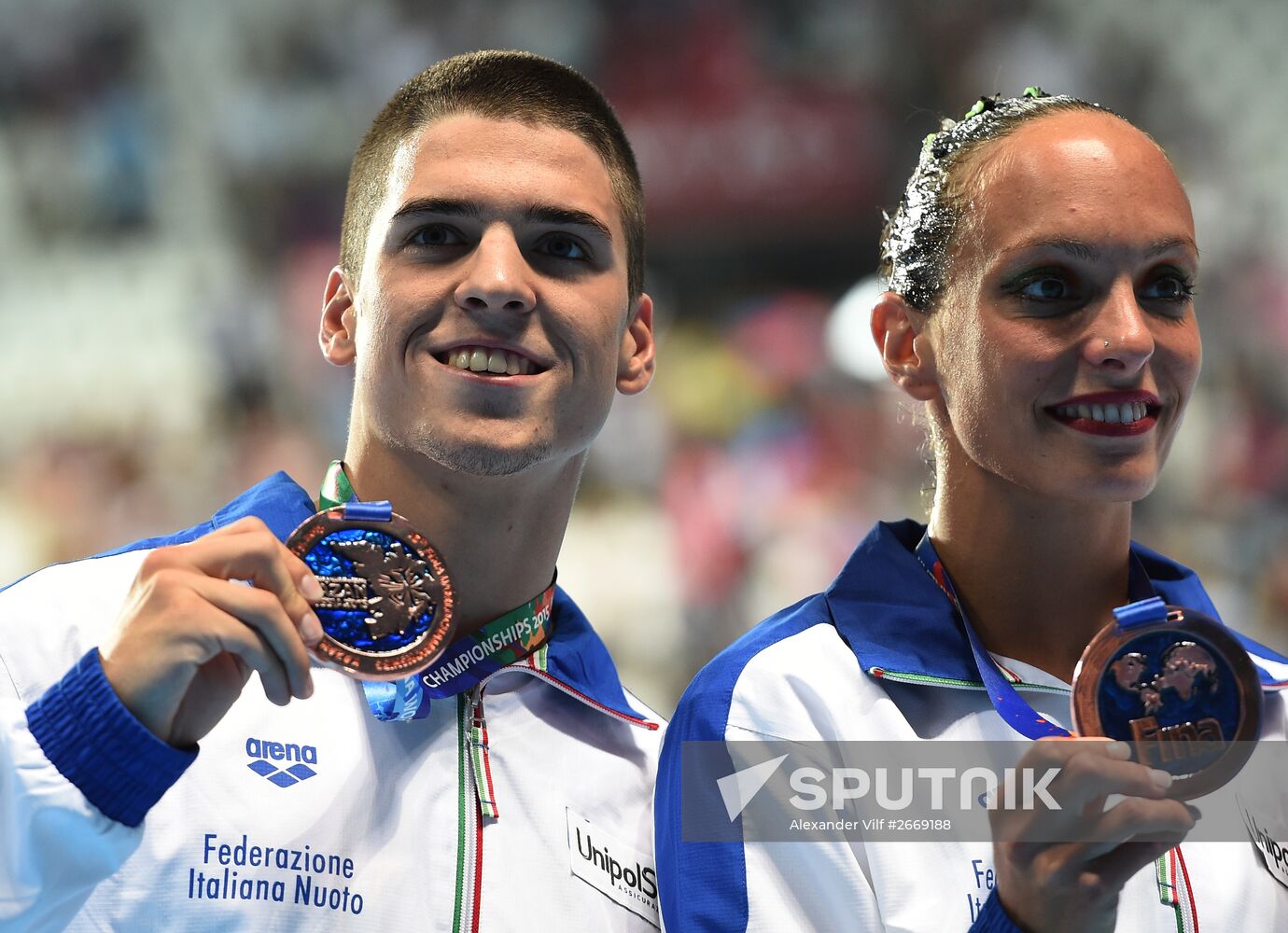 FINA 2015 World Championships. Synchronized swimming. Mixed duet free finaled duet swimming. Solo. Free routine. Finals