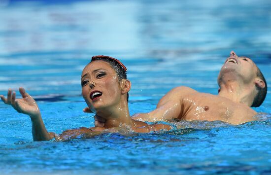 FINA 2015 World Championships. Synchronized swimming. Mixed duet free finaled duet swimming. Solo. Free routine. Finals