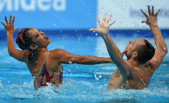 FINA 2015 World Championships. Synchronized swimming. Mixed duet free finaled duet swimming. Solo. Free routine. Finals