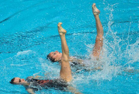 FINA 2015 World Championships. Synchronized swimming. Mixed duet free finaled duet swimming. Solo. Free routine. Finals