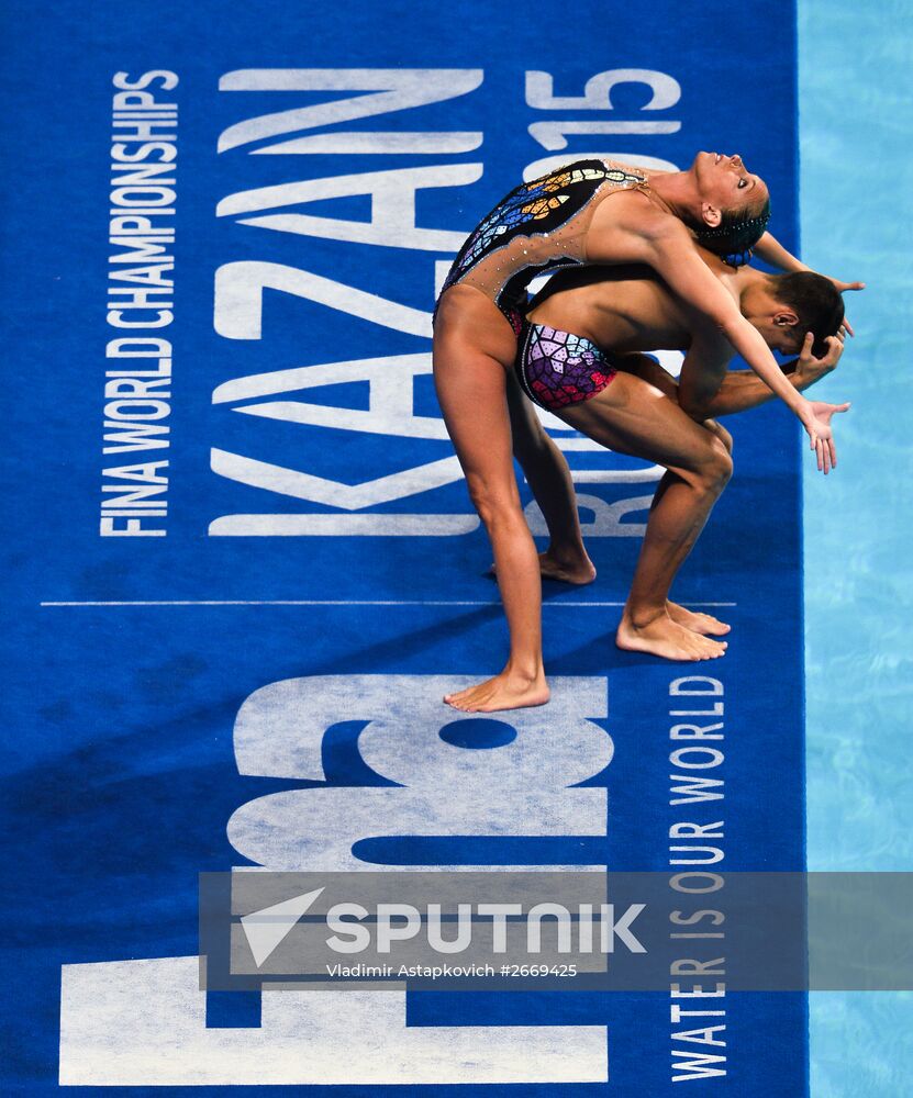 FINA 2015 World Championships. Synchronized swimming. Mixed duet free finaled duet swimming. Solo. Free routine. Finals