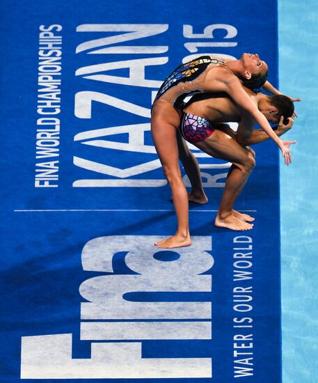 FINA 2015 World Championships. Synchronized swimming. Mixed duet free finaled duet swimming. Solo. Free routine. Finals