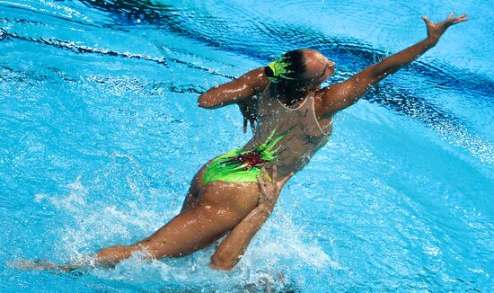FINA 2015 World Championships. Synchronized swimming. Mixed duet free finaled duet swimming. Solo. Free routine. Finals
