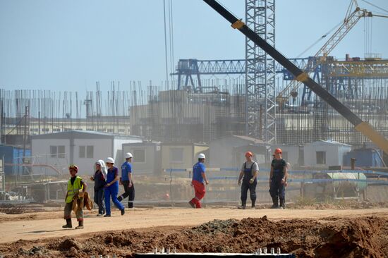 Construction of nuclear power plant in Ostrovets, Belarus