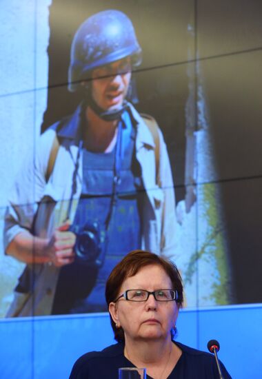 News conference timed to one year's anniversary of death of Andrei Stenin, Rossiya Segodnya photo correspondentA