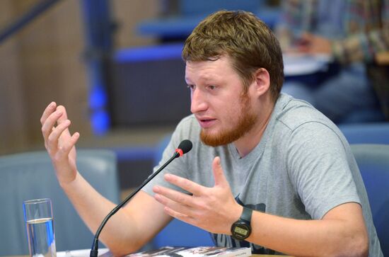News conference timed to one year's anniversary of death of Andrei Stenin, Rossiya Segodnya photo correspondentA
