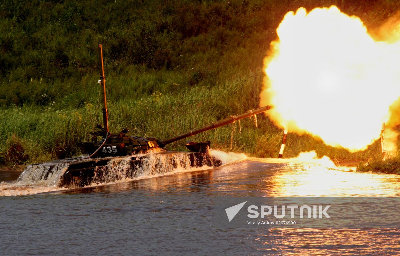 Tank units exercise of 5th Combined Arms Army of Eastern Military District