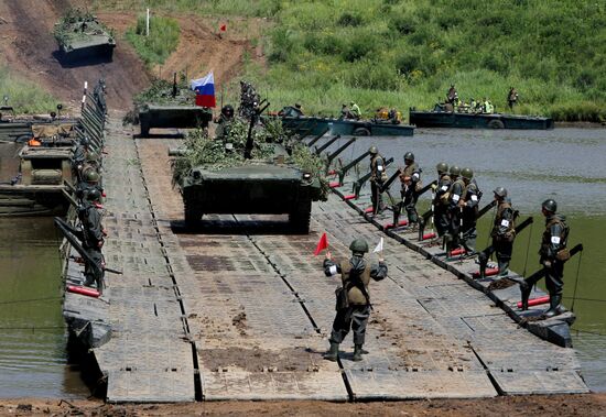 Tank units exercise of 5th Combined Arms Army of Eastern Military District
