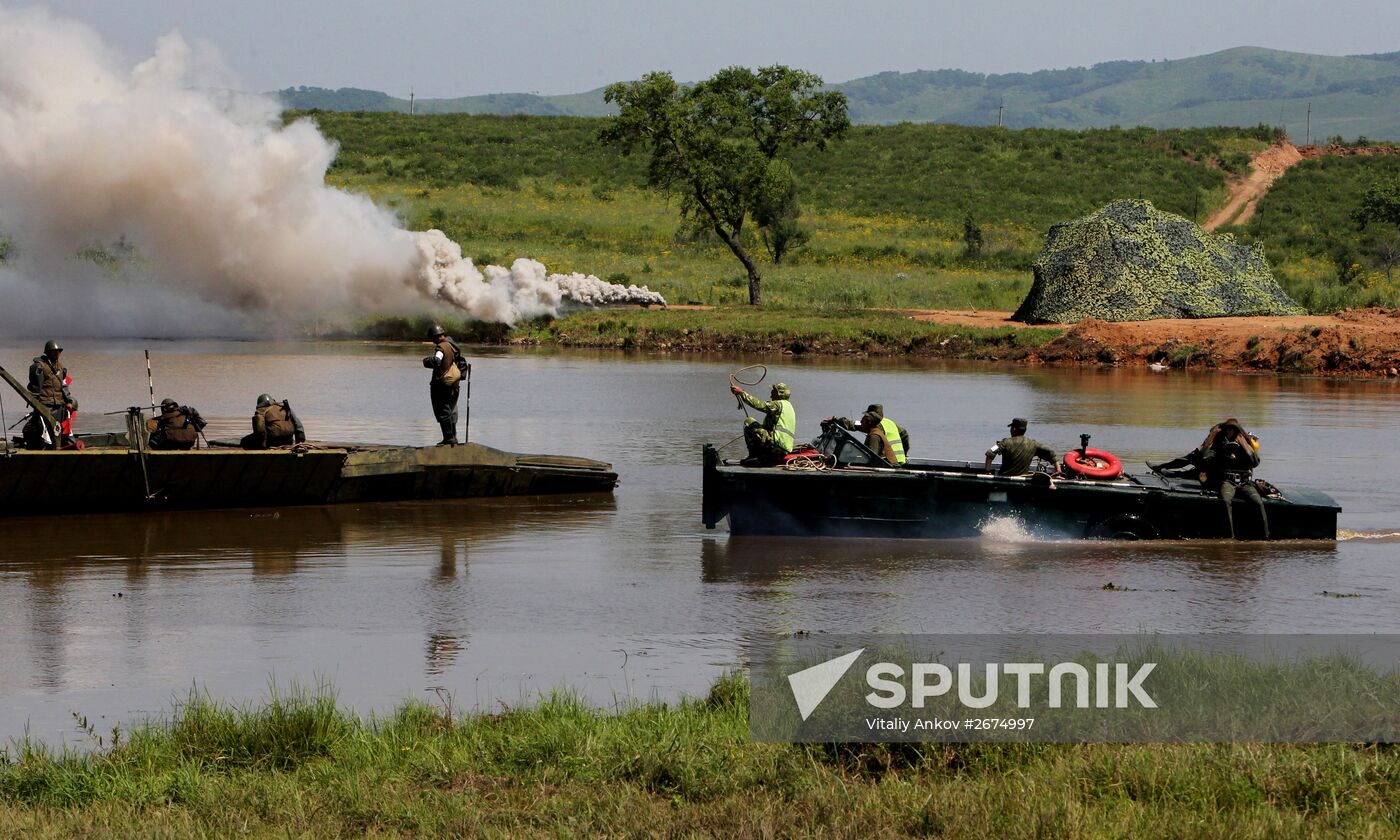 Tank units exercise of 5th Combined Arms Army of Eastern Military District