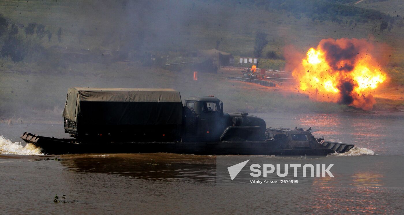 Tank units exercise of 5th Combined Arms Army of Eastern Military District