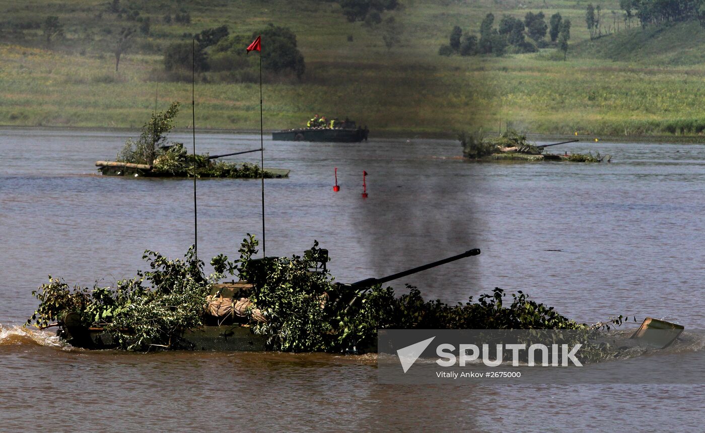 Tank units exercise of 5th Combined Arms Army of Eastern Military District