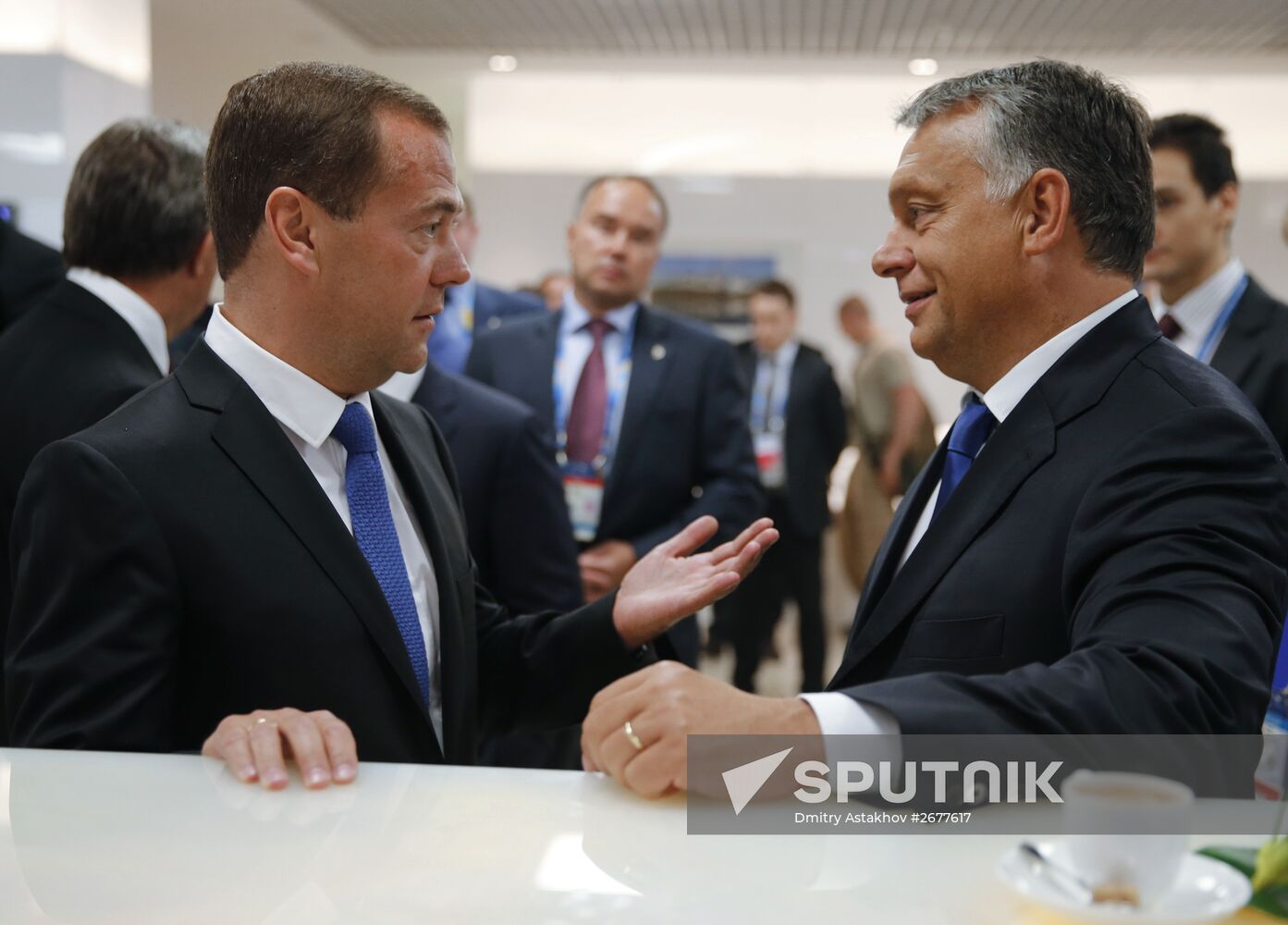 Dmitry Medvedev attends 16th FINA World Championships swimming competition