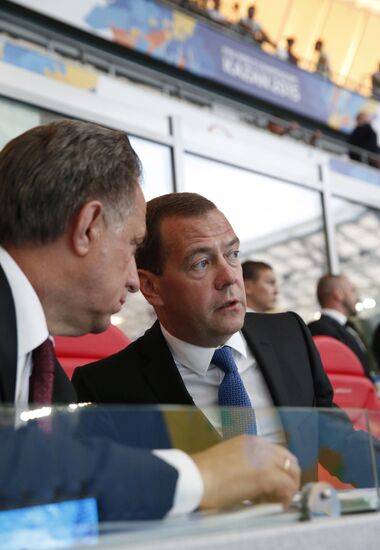 Dmitry Medvedev attends 16th FINA World Championships swimming competition