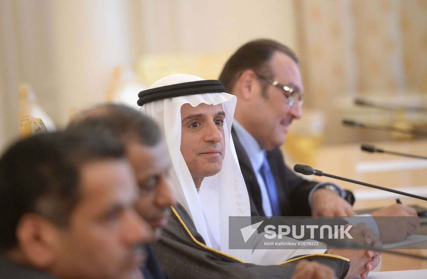 Russian Foreign Minister Sergey Lavrov meets with Saudi Arabian Foreign Minister Adel bin Ahmed Al-Jubeir in Moscow