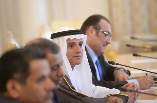 Russian Foreign Minister Sergey Lavrov meets with Saudi Arabian Foreign Minister Adel bin Ahmed Al-Jubeir in Moscow