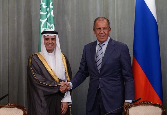 Russian Foreign Minister Sergey Lavrov meets with Saudi Arabian Foreign Minister Adel bin Ahmed Al-Jubeir in Moscow