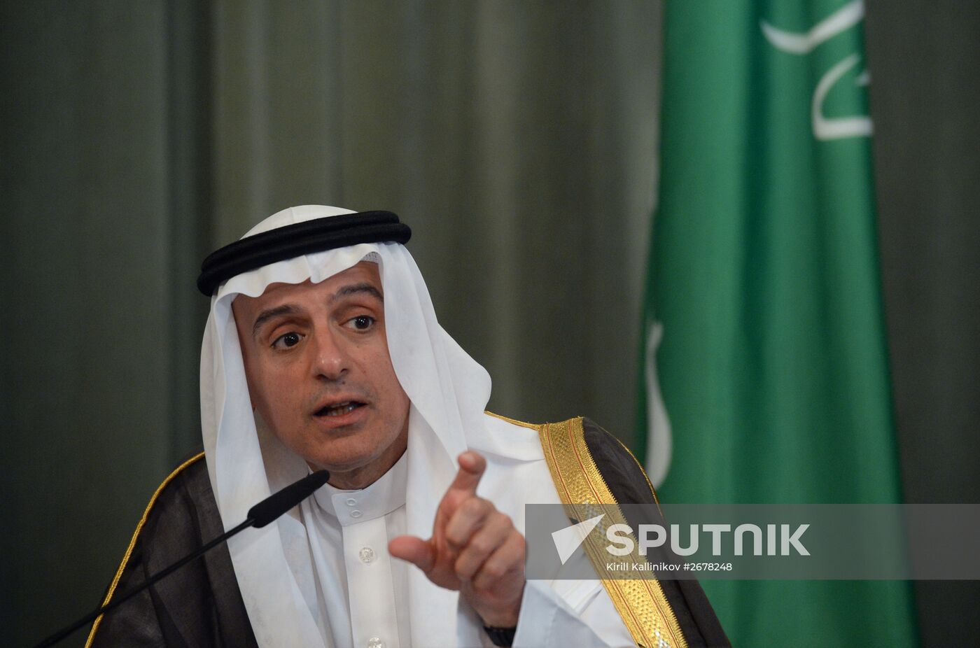Meeting of Foreign Affairs Ministers of Russia and Saudi Arabia Sergei Lavrov and Adel al-Jubeir