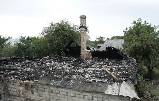 Aftermath of artillery attack on Donetsk